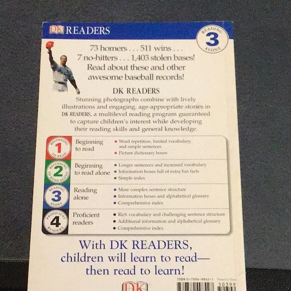 KIDS EARLY READING BOOK, BASEBALL RECORD BREAKERS…early alone reader - Picture 2 of 5